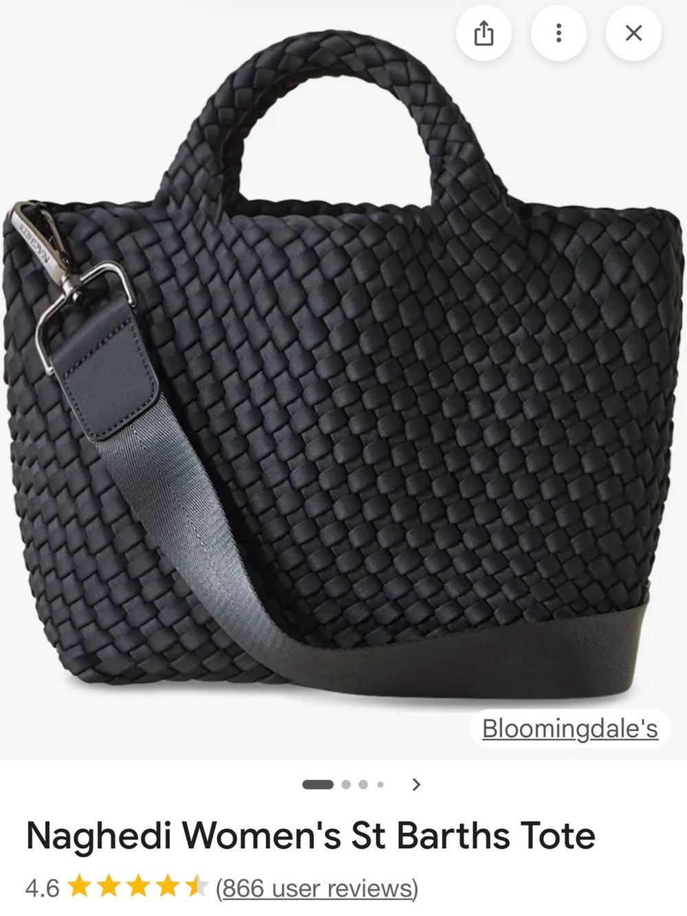 Naghedi Woven Tote in Onyx black.